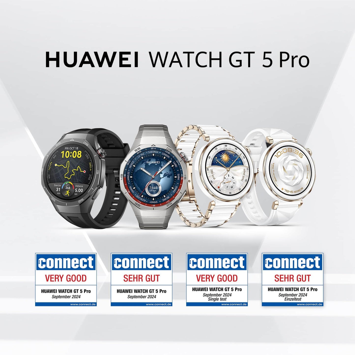 Huawei Watch GT 5 Pro 42mm – Smartwatch Weiß, Keramik, GPS