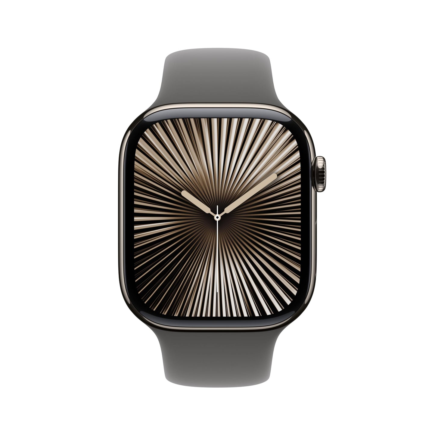 Apple Watch Series 10 – GPS + Cellular 46mm, Titan Natur, Sportarmband Steingrau