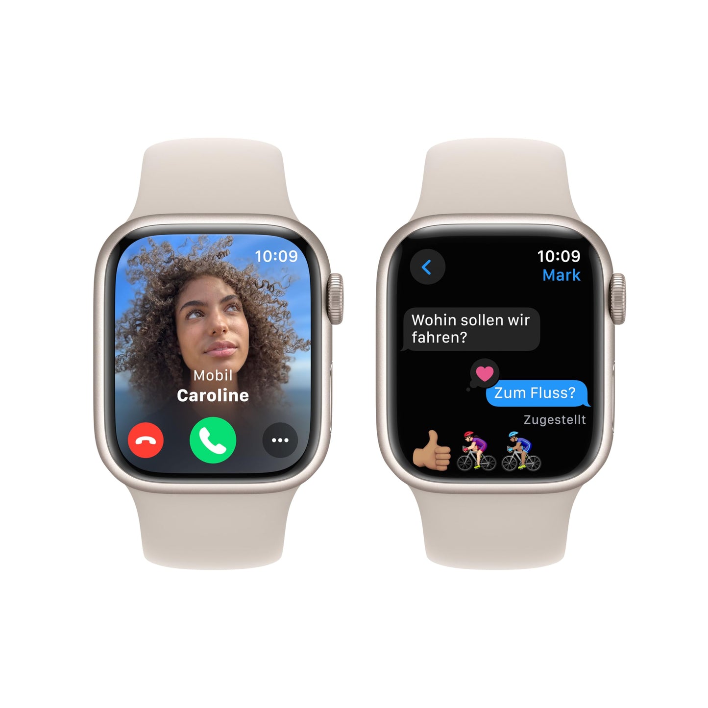 Apple Watch Series 9 – GPS 41mm, Aluminium Polarstern, Sportarmband S/M