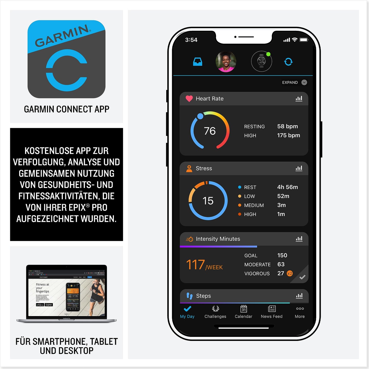 Garmin Epix Pro 47mm – GPS Multisport Smartwatch, AMOLED, Schwarz