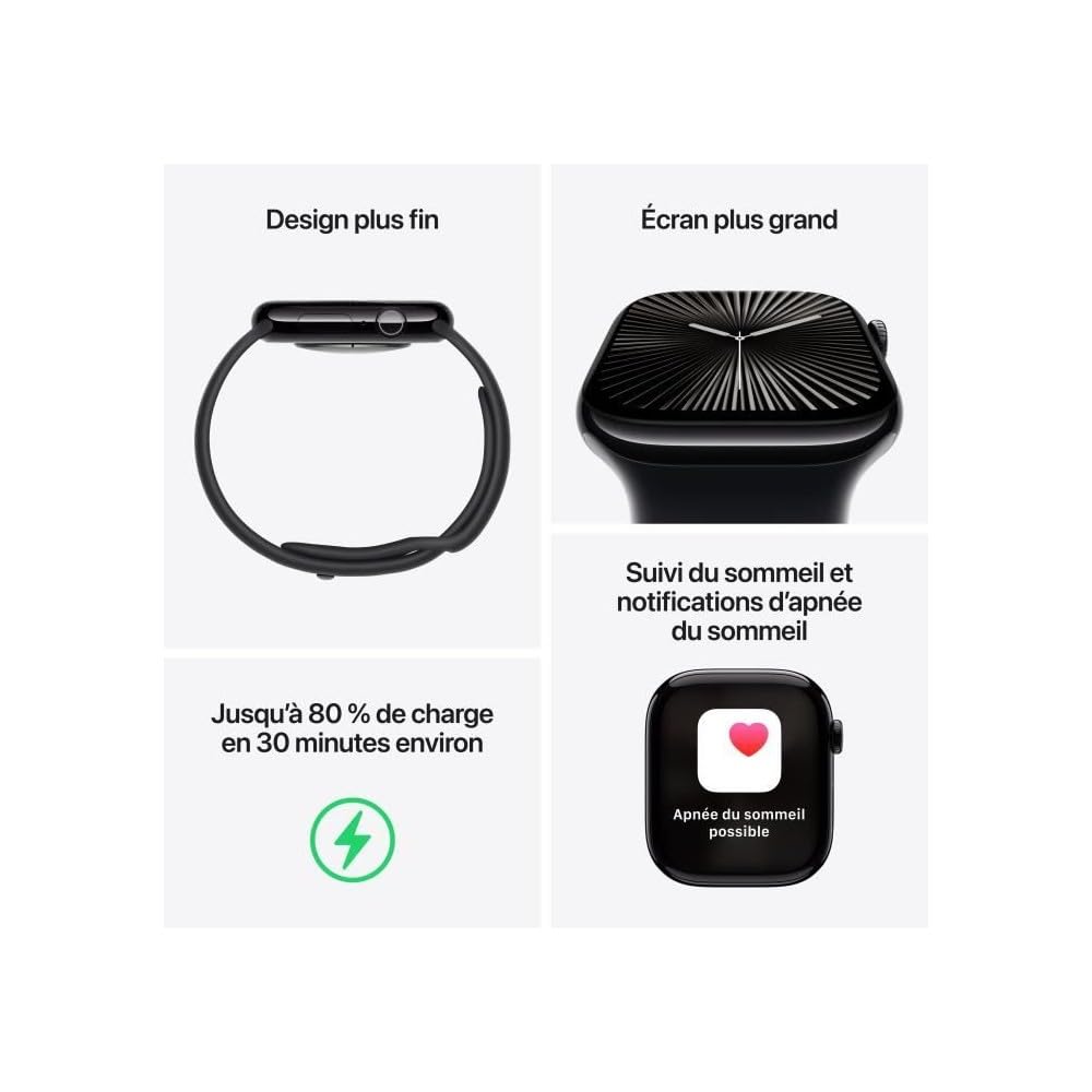 Apple Watch Series 10 – Smartwatch 42mm, Diamantschwarz, Always-On Display