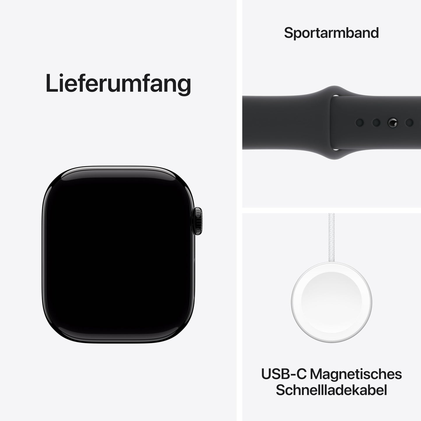 Apple Watch Series 10 – GPS + Cellular 46mm, Aluminium Schwarz, Sportarmband (Generalüberholt)