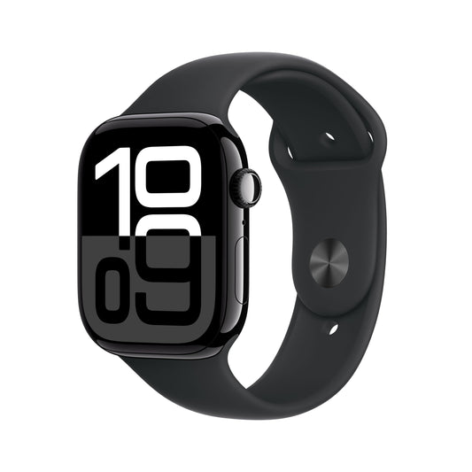 Apple Watch Series 10 – GPS + Cellular 46mm, Aluminium Schwarz, Sportarmband (Generalüberholt)