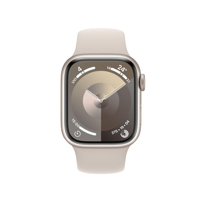 Apple Watch Series 9 – GPS 41mm, Aluminium Polarstern, Sportarmband S/M