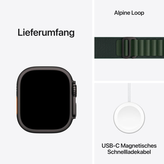 Apple Watch Ultra 2 – Smartwatch 49mm, Schwarz, Präzises GPS & Actiontaste