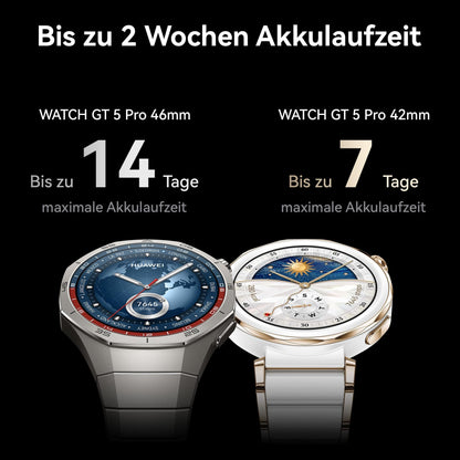 Huawei Watch GT 5 Pro 42mm – Smartwatch Weiß, Keramik, GPS