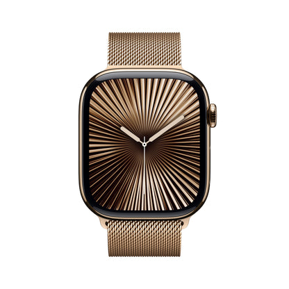 Apple Watch Series 10 – GPS + Cellular 46mm, Titan Gold, Milanaise Armband