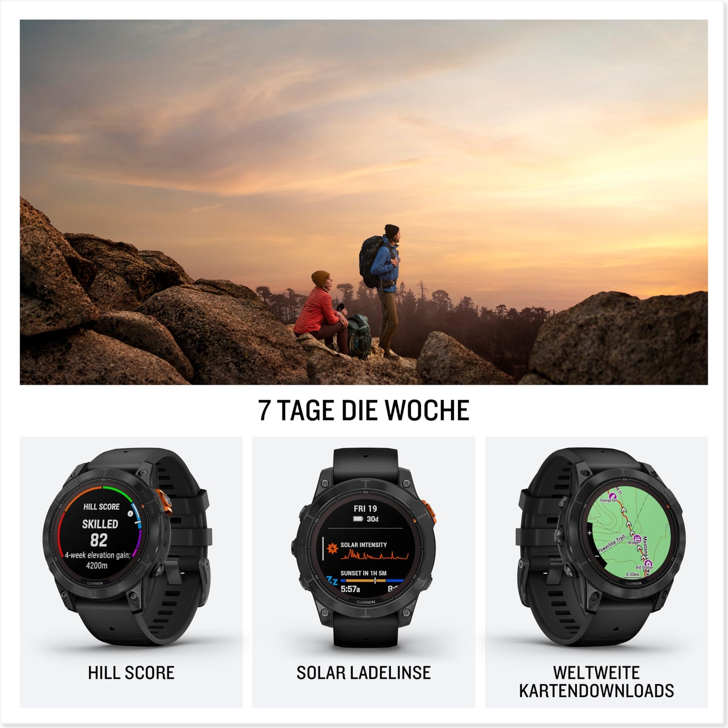 Garmin fēnix 7X Pro – GPS-Fitnessuhr, Touch & Tasten, 60 Sportarten