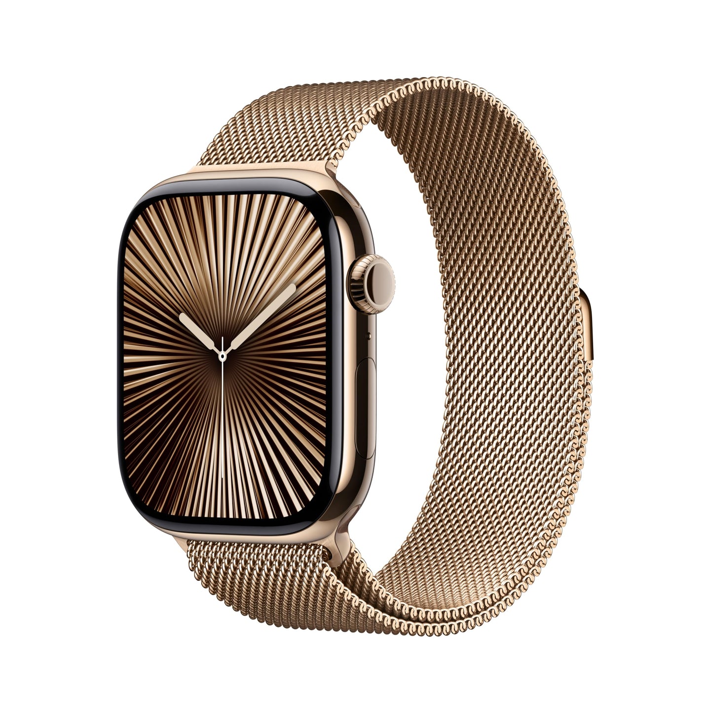 Apple Watch Series 10 – GPS + Cellular 46mm, Titan Gold, Milanaise Armband